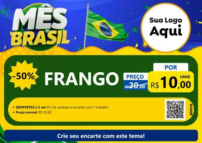 Modelo de Cartaz para Cartaz A4 Horizontal com o tema Mês do Brasil para Assados