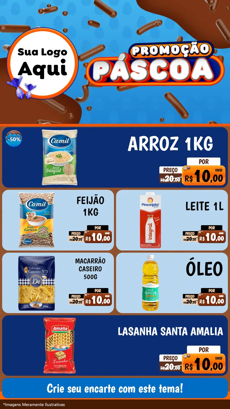 Modelo de TV para TV Vertical com o tema Promoção Páscoa para Supermercado