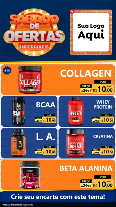 Modelo de TV para TV Vertical com o tema Sábado de Ofertas Imperdíveis para Suplementos alimentares