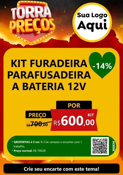 Modelo de Cartaz para Cartaz A4 Vertical com o tema Torra Preços para Maquinas e Ferramentas