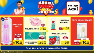 Modelo de TV para TV Horizontal com o tema Abaixa Preço em Janeiro para Bebês