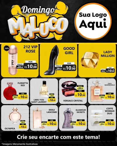Modelo de Rede Social para Feed Instagram com o tema Domingo Maluco para Perfumes