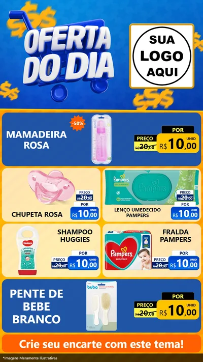 Modelo de TV para TV Vertical com o tema Oferta do Dia para Bebês
