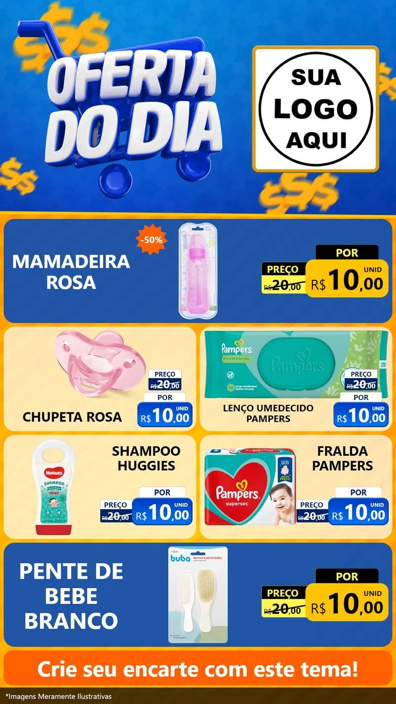 Modelo de TV para TV Vertical com o tema Oferta do Dia para Bebês