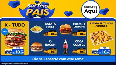 Modelo de TV para TV Horizontal com o tema Sorteio Dia dos Pais para Hamburgueria