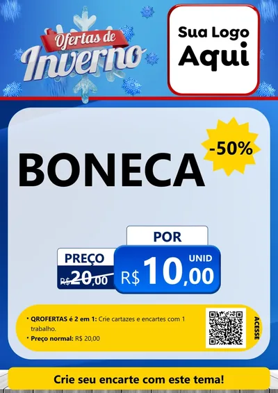 Modelo de Cartaz para Cartaz A4 Vertical com o tema Ofertas de Inverno para Brinquedos
