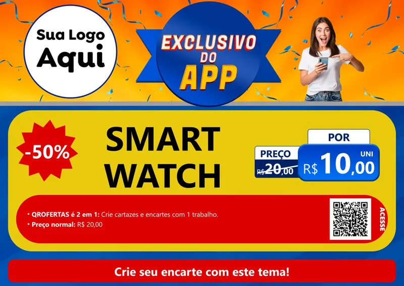 Modelo de Cartaz para Cartaz A4 Horizontal com o tema Exclusivo do Aplicativo para Informática