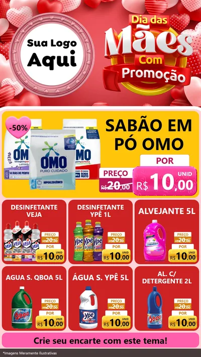 Modelo de Rede Social para Stories com o tema Dia Das Mães Com Promoção para Produtos de Limpeza