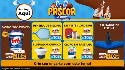 Modelo de TV para TV Horizontal com o tema Páscoa de Ofertas para Produtos para Piscina