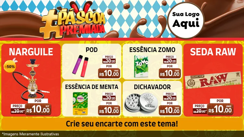 Modelo de TV para TV Horizontal com o tema Páscoa Premiada para Tabacaria