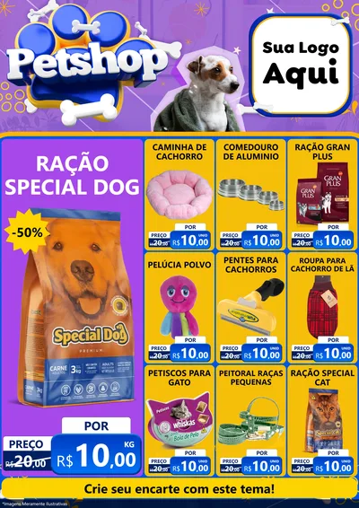 Modelo de Encarte para Encarte A4 Vertical com o tema Petshop para Pet Shop