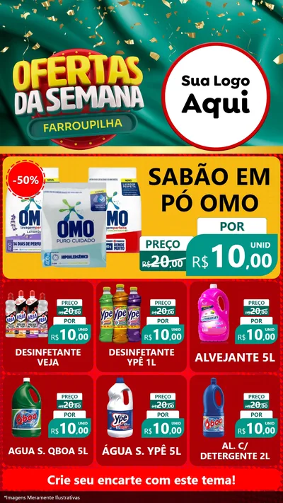 Modelo de Rede Social para Stories com o tema Ofertas da Semana Farroupilha para Produtos de Limpeza