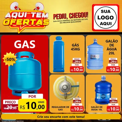 Modelo de Rede Social para Feed Facebook com o tema Aqui Tem Ofertas para Água e gás