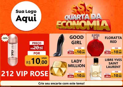 Modelo de Encarte para Encarte A4 Horizontal com o tema Quarta da Economia para Perfumes