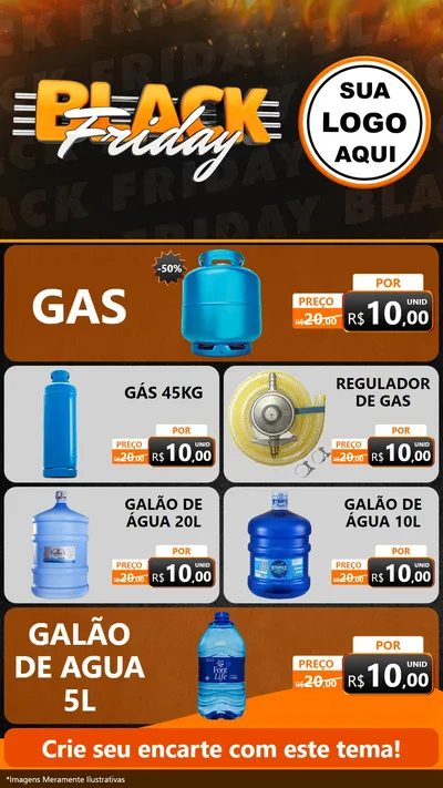 Modelo de TV para TV Vertical com o tema Black Friday para Água e gás