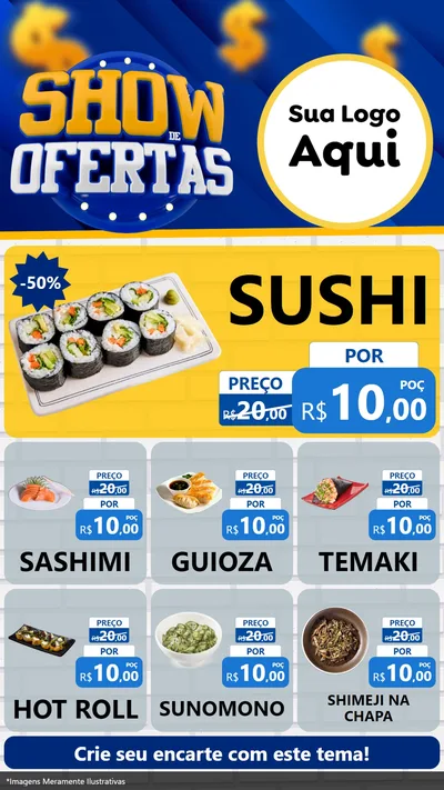 Modelo de Rede Social para Stories com o tema Show de Ofertas para Comida japonesa