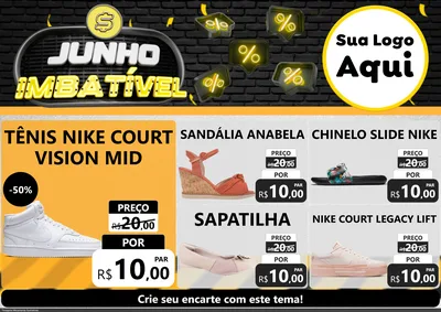 Modelo de Encarte para Encarte A4 Horizontal com o tema Junho Imbatível para Calçados