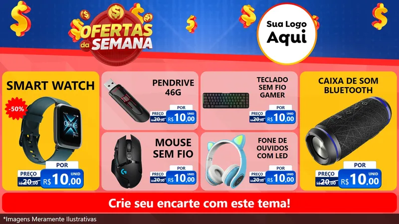 Modelo de TV para TV Horizontal com o tema Ofertas Da Semana para Informática