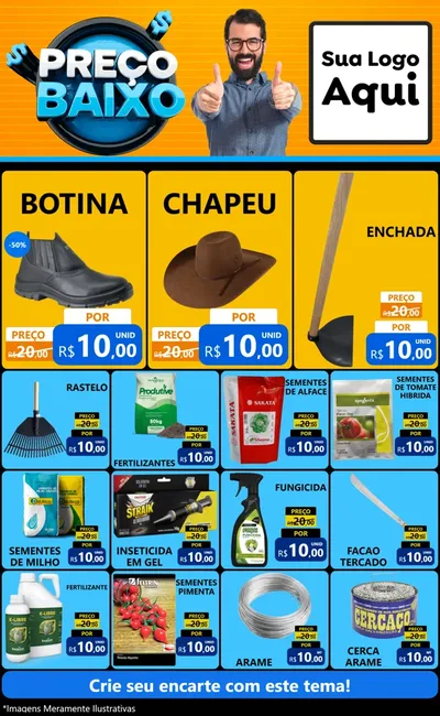 Modelo de Encarte para Encarte Grande com o tema Preço Baixo para Agropecuária