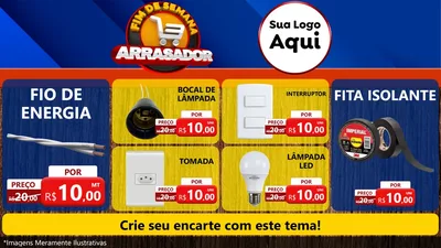 Modelo de TV para TV Horizontal com o tema Fim De Semana Arrasador para Materiais Elétricos