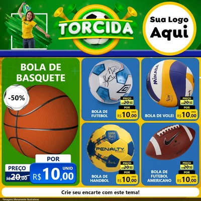 Modelo de Rede Social para Feed Facebook com o tema Torcida para Artigos Esportivos