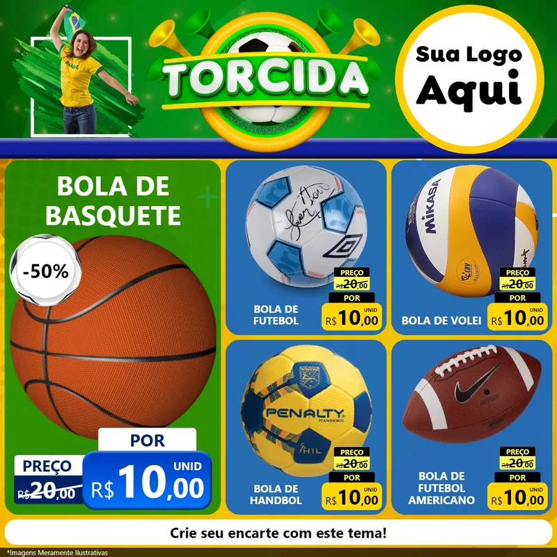 Modelo de Rede Social para Feed Facebook com o tema Torcida para Artigos Esportivos