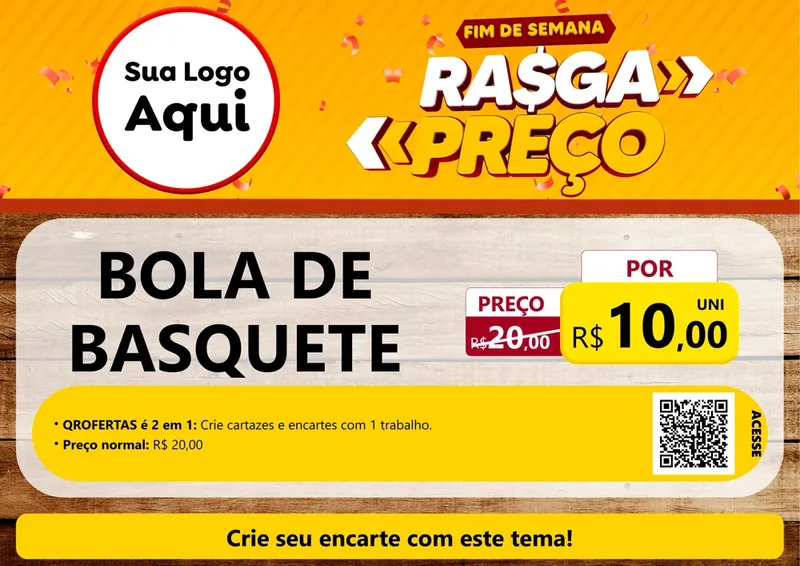 Modelo de Cartaz para Cartaz A4 Horizontal com o tema Fim de Semana Rasga Preços para Artigos Esportivos