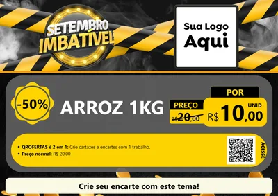 Modelo de Cartaz para Cartaz A4 Horizontal com o tema Setembro Imbatível para Supermercado