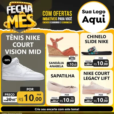 Modelo de Rede Social para Feed Facebook com o tema Fecha Mês para Calçados