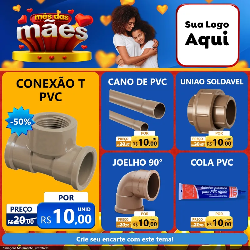 Modelo de Rede Social para Feed Facebook com o tema Mês das Mães para Tubos e conexões