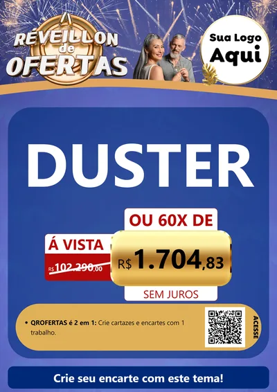 Modelo de Cartaz para Cartaz A4 Vertical com o tema Réveillon de Ofertas para Concessionaria de Carros