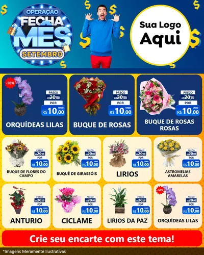 Modelo de Rede Social para Feed Instagram com o tema Operação Fecha Mês Setembro para Floricultura e jardim