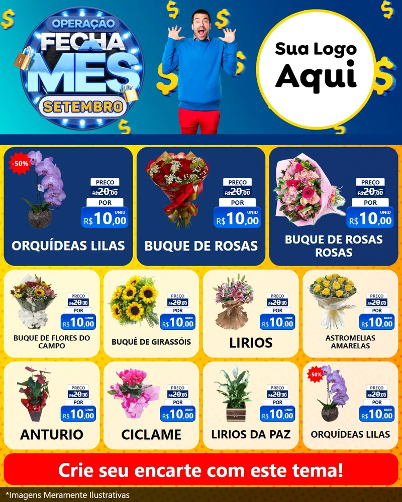 Modelo de Rede Social para Feed Instagram com o tema Operação Fecha Mês Setembro para Floricultura e jardim
