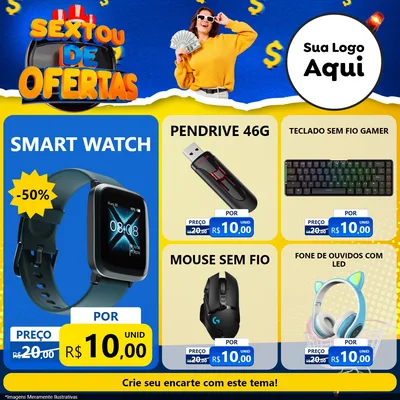 Modelo de Rede Social para Feed Facebook com o tema Sextou de Ofertas para Informática