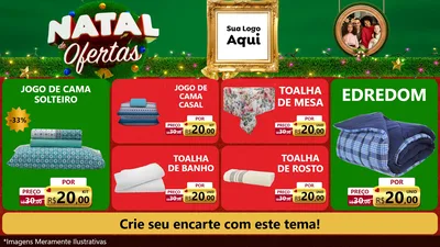 Modelo de TV para TV Horizontal com o tema Natal de Ofertas para Cama, Mesa e Banho