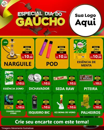 Modelo de Rede Social para Feed Instagram com o tema Especial Dia do Gaúcho para Tabacaria