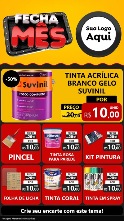 Modelo de Rede Social para Stories com o tema Fecha Mês para Tintas e Ferramentas