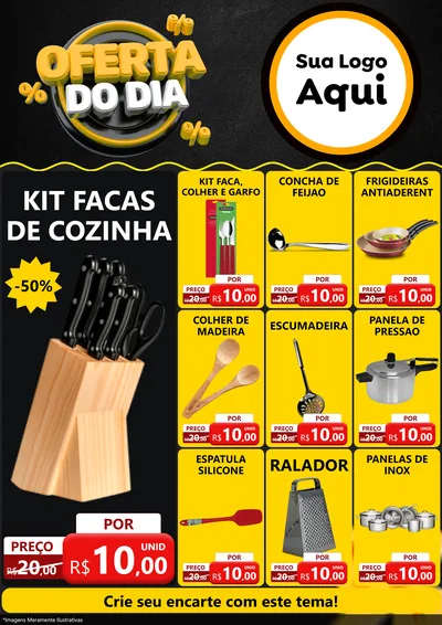 Modelo de Encarte para Encarte A4 Vertical com o tema Oferta Do Dia para Utilidades Domésticas