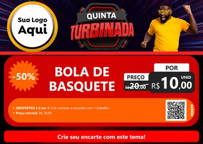 Modelo de Cartaz para Cartaz A4 Horizontal com o tema Quinta Turbinada para Artigos Esportivos