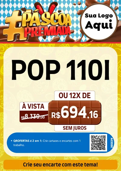 Modelo de Cartaz para Cartaz A4 Vertical com o tema Páscoa Premiada para Concessionaria de Motos