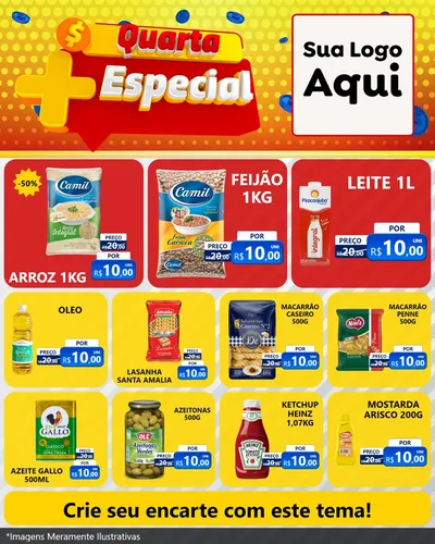 Modelo de Rede Social para Feed Instagram com o tema Quarta Mais Especial para Supermercado
