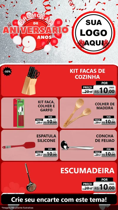 Modelo de TV para TV Vertical com o tema Promoção de Aniversário - 9 Anos para Utilidades Domésticas
