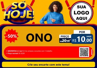 Modelo de Cartaz para Cartaz A4 Horizontal com o tema Só Hoje! para Óticas