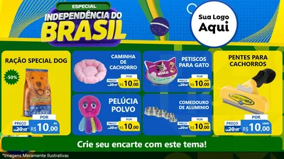 Modelo de TV para TV Horizontal com o tema Especial Independência do Brasil para Pet Shop