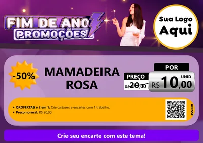 Modelo de Cartaz para Cartaz A4 Horizontal com o tema Fim de Ano Promoções para Bebês