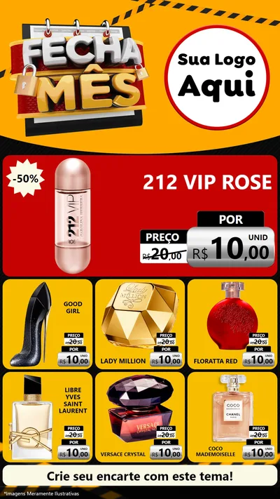 Modelo de Rede Social para Stories com o tema Fecha Mês para Perfumes