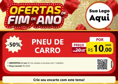 Modelo de Cartaz para Cartaz A4 Horizontal com o tema Ofertas de Fim de Ano para Auto peças