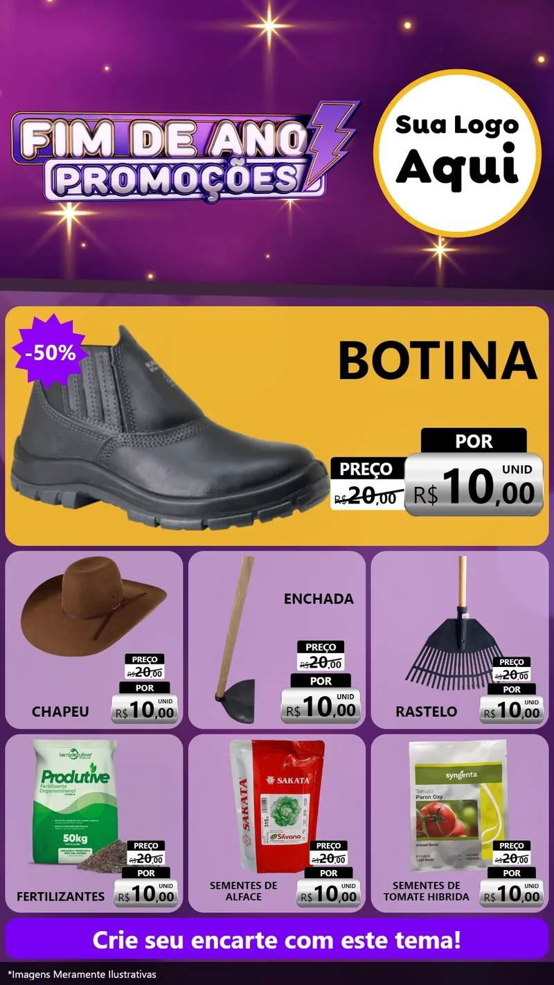 Modelo de Rede Social para Stories com o tema Fim de Ano Promoções para Agropecuária