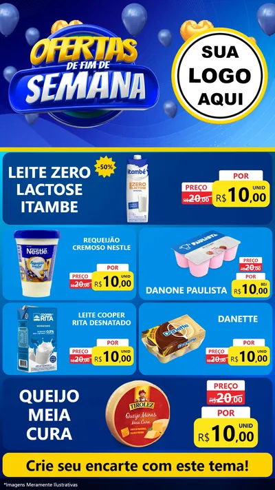 Modelo de TV para TV Vertical com o tema Ofertas de Fim de Semana para Frios e Laticínios