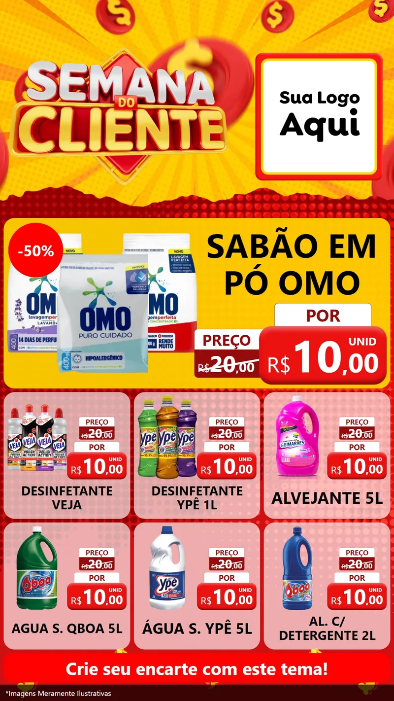 Modelo de Rede Social para Stories com o tema Semana do Cliente para Produtos de Limpeza